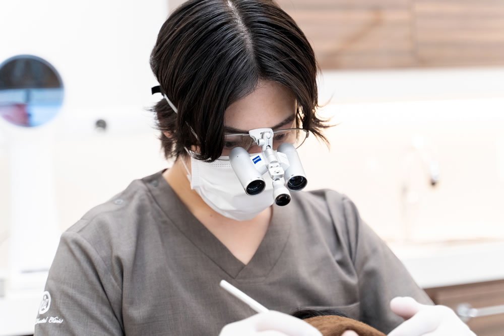 う蝕検知液による染め出し